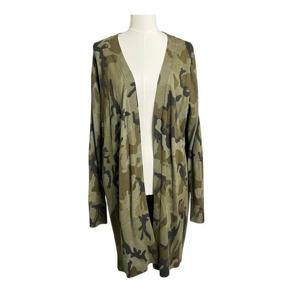 Sanctuary Camo Cardigan Sweater Open front Cammo Duster Comfy Cozy Small Country - Picture 1 of 8
